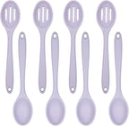 ELANE 8 Pcs Silicone Cooking Spoons Set,Mixing Spoons for Cooking Spoons for Nonstick Cookware Silicone Serving Spoons,Mixing Spoons for Cooking (Purple)