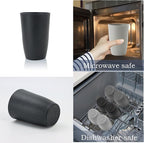 Homienly Drinking Glasses 16oz Wheat Straw Cups-Stackable and Reusable Cups, Alternative to Plastic Cups for Iced Coffee, Smoothies,Iced Tea-Black Grey