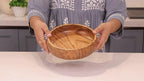 Acacia wood salad bowls set of 2 | Individual wooden bowls 8 x 2 inches (25 oz) | Use for salad, pasta, rice, acai, smoothie, soup, fruits, snacks
