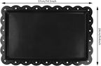 Set of 6 Plastic Serving Trays Food Tray - 14" x 9" Rectangle Serving Platter for Halloween Party Cafeteria Kitchen Restaurant, Small Flat Trays for Dessert Fruit Cookie Snack (6, Black)