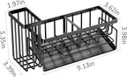 Sponge Holder & Sink Caddy Organizer - Rustproof Kitchen Sink Organizer with High Brush Holder - Kitchen Essentials Countertop Storage Organization (Grey)