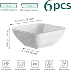 Kyraton Dip Bowls Set 6pcs 6oz, White Plastic Dipping Bowls Soy Sauce Plate for Side Dishes, Condiment Server for Tomato Sauce, Ketchup, Vinegar, BBQ and Party Dinner, Mini Appetizer Plates.