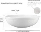 KX-WARE Melamine Serving Bowls -2pcs 12inch Larger Salad Bowls/Mixing Bowls,White Color| Break-resistant 100% Melamine Bowls | Dishwasher Safe,BPA Free