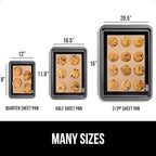 GORILLA GRIP Food Grade Reusable Nonstick Silicone Baking Mat, 16.5x11.87, Half Sheet, Oven Safe Cookie Sheet Liners, Up to 500 Degrees, No Mess Easy Clean Pastry Mats, Kitchen Essentials, 2PK, Black