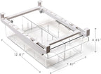BINO | Pull-out Fridge Organizer | THE HANGER COLLECTION | Fridge Drawer Organizer with 2 Dividers | Clear Pantry Drawer Organizers | Shelf Holder Storage Drawers for Fruits, Veggies & Drinks