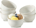 Ceramic Soup Bowls Set of 6, 20 Ounce Deep Creamy White Cereal Bowls, Microwave & Dishwasher Safe, Perfect for Oatmeal, Pasta, Salad, Dessert & Breakfast