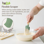 Silicone Spatula Set, Food Grade Rubber Spatula-4 Piece Nonstick Rubber Spatulas, Spoonula, Jar Scraper for Cooking, Baking, Mixing, Frosting - Heat Resistant Up to 600°F (4 Pcs Spatula Green)