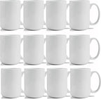 TANGLONG Sublimation Mugs 15 oz, Sublimation Blanks, Bulk Coffee Mugs,White Cups for Coffee,Latte, Soup, Milk, Hot Cocoa Set of 12