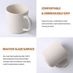 MONITO Coffee Mugs Set of 6, 16 oz Mugs Set, Ceramic Coffee Cups with Large Handles, Suitable for Lattes, Hot tea, Cappuccinos, Mochas and Cocoa,White