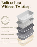 Non-Stick Bread Loaf Pan, 9x5 Inch, Ceramic Coating, Aluminized Steel, Oven Safe to 550°F, Dishwasher Safe - Non-Toxic, PTFE & PFOA Free, Sunshine Cream