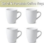 BTaT- Porcelain Coffee Mugs Set, 12 Ounces, 4 Pack, White Ceramic Coffee Mugs with Handle, Restaurant Cups for Mocha, Tea, Cappuccino, Cocoa, Cereal, Mug Gift Set, Dishwasher and Microwave Safe