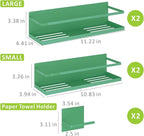 Magnetic Spice Rack For Refrigerator Magnetic Fridge Shelf For Kitchen Spice Organizer Magnetic Shelf For Fridge Space Saving Green 4 Pack With Magnetic Paper Towel Holder