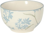 Gibson Home Admiral Hall 12-Piece Matte Stoneware Dinnerware Set – Dinner Plates, Salad Plates & Bowls with Blue Floral Pattern, Durable Everyday Dish Set, Microwave & Dishwasher Safe