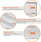 Expandable Silverware Drawer Organizer - 7 Compartments BPA-Free Kitchen Utensil Tray, Adjustable 12.6”×9.5" to 19"×15.2", Cutlery Drawer Organizer, Gray