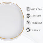 MAONAME White Decorative Tray, Oval Serving Tray with Handles, Plastic Trays for Coffee Table, Ottoman Trays for Living Room, Bathroom, 15.6" X 10.6" X 1.4"