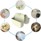 Sponge Holder for Kitchen Sink, Silicone Sink Saddle Caddy Organizer Rack, Sponges Holder Over Faucet, Hanging Kitchen Sink Organizer Organizer Accessories Rack Basket - Beige