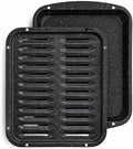 Broiler Pan for Oven Nonstick 16.75” x 13” Ceramic Coated - Broiling Pan for Oven Withstands Heat up to 550° F Heavy Duty Broil Pans and Rack Circulates Heat and Drains Fat (Speckled)