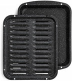 Broiler Pan for Oven Nonstick 16.75” x 13” Ceramic Coated - Broiling Pan for Oven Withstands Heat up to 550° F Heavy Duty Broil Pans and Rack Circulates Heat and Drains Fat (Speckled)