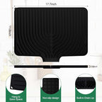GUUKIN Silicone Dish Drying Mat,17.7" x 11.8 " Drying Matt Kitchen Counter, Dish Drying Rack Mat, Easy Clean Pad for Countertop Protection, Multi-Functional Use, Not applicable Bumps up sink (Black)