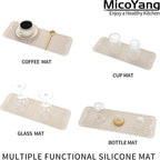 MicoYang Silicone Dish Drying Mat for Multiple Usage,Easy clean,Eco-friendly,Heat-resistant Silicone Mat for Kitchen Counter,Sink,Bar,Bottle,or Cup Tapioca M 17 inches x 6 inches