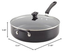 Farberware Cookstart DiamondMax Nonstick Jumbo Cooker with Lid and Helper Handle, Dishwasher Safe, 6 Quart, Black