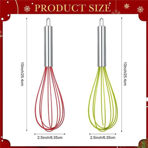 24 Sets 10 Inch Whisks Bulk DIY Fillable Whisk Gifts Colored Silicone Whisks for Cooking Heat Resistant Egg Beaters for Candy Holder Party Favors