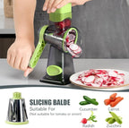 KEOUKE Rotary Cheese Grater Pro 6 in 1 - Shredder Crinkle Slicer Grinder Ice Shaver, Stable Suction, Time-saving Easy Use & Clean, Safe Morden Kitchen Tool for Cheese, Vegetable, Nuts, Chocolate