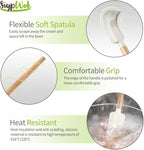 Silicone Spatula Set, Food Grade Rubber Spatula-4 Piece Nonstick Rubber Spatulas, Spoonula, Jar Scraper for Cooking, Baking, Mixing, Frosting - Heat Resistant Up to 600°F (4 Pcs Spatula White)