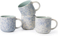 MONITO 12 OZ Coffee Mugs Set of 4, Ceramic Coffee Mugs,Modern Coffee Mugs Set with handle for Tea/Latte/Cappuccino/Milk/Cocoa. (BLUE, 4 Count（Pack of 1)
