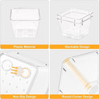 SMARTAKE 22-Piece Drawer Organizer with Non-Slip Silicone Pads, 5-Size Clear Desk Drawer Organizer Trays Storage Tray for Makeup, Jewelries, Utensils in Bedroom Dresser, Office and Kitchen, Clear