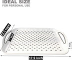 ECOIOU Larger Nonslip Food Serving Tray, 17.9'' x 12'' Grippy Handles Surface Bottom Design, Perfect Trays for Eating, Lap, TV, Couch, Black & White, Set of 2