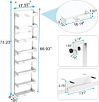 bukfen Over the Door Pantry Organizer, 8-Tier Adjustable Basket Kitchen Pantry Door Organization and Storage, Heavy-Duty Metal Hanging Kitchen Spice Rack, D6.3 x W17.32 x H66.93 inch, 1 Pack