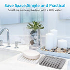 Mcyye Self Draining Soap Dishes, Premium Silicone Soap Holder & Saver for Shower, Bathroom, Kitchen, Bath Tub, Razor, Sponges, Drains Water Very Well, Can Extend Soap Life, Easy Clean