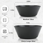 Wrova Wheat Straw Bowl Sets,6 PCS Unbreakable Cereal Bowl 36 OZ,Microwave and Dishwasher Safe Bowls,Alternative Plastic Bowls Reusable for Fruit,Oatmeal and Salad (Colorful)