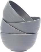 Unbreakable Wheat Straw Cereal Bowls Set of 4, 24 OZ Microwave and Dishwasher Safe Lightweight Soup and Salad Bowl Sets, Reusable Dessert Bowls for Rice, Pasta, Snack, Fruit, BPA Free (Gray)