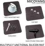 MicoYang Silicone Dish Drying Mat for Multiple Usage,Easy clean,Eco-friendly,Heat-resistant Silicone Mat for Kitchen Counter or Sink,Refrigerator or Drawer Liner Coffee XL 18 inches x 16 inches