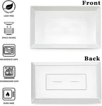 MIECOO Large Serving Platter, 18.5" x 11.5" White Serving Tray, Rectangular Porcelain Plate for Party, Wedding, Birthday, Entertaining, Food, Appetizer, Fruit, Sushi, Dessert