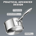 Cooks Standard 10 Piece Stainless Steel Cookware Set — Induction Cookware, Non Toxic Pots Pans Set, Professional Stainless Steel Pot Pan Set, Heavy Duty Pot Set, Multi-Ply Full Clad Stay-Cool Handles