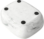 MyGift Modern White Resin Sponge Holder for Kitchen Sink, Countertop Dish Sponge Holder with 2 Compartments and Marble Pattern