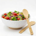 Large Ceramic Dinner Bowl - Handmade Salad Bowl Set, 58 oz. Dishwasher and Oven Safe, Vanilla White 9.5 inch”