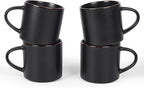 famiware Coffee Mugs Set of 4, Nebula 14oz Coffee Mugs, Ceramic Cup Set with Handle for Latte, Tea, Milk, Cappuccino, Cocoa, Matte Black