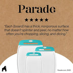 GORILLA GRIP BPA-Free Reversible Kitchen Cutting Board Set of 3, US Designed, Nonporous, Juice Grooves Catch Liquid, Slip Resistant Border, Dishwasher Safe Durable Large Food Chopping Boards Turquoise