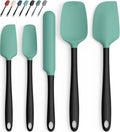 Coukre Silicone Spatula Set of 5,High Temperature Resistant, Food Grade Silicone, Dishwasher Safe, for Baking, Cooking (Aqua Green)