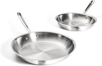 All-Clad D3® Stainless Steel 10 and 12 inch Frying Pans Set - Made in the USA- The Original Bonded Professional Cookware- Oven Safe & Induction Compatible