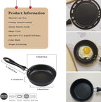 Mini Egg Frying Pan 4.7-Inch 3Pcs, Non-stick One Egg Frying Pan with Bakelite Handle, Cast-Iron Pot Designed for Eggs and Pancakes, All Stoves are Compatible - Non Toxic