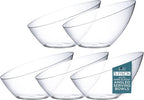 Posh Setting - Clear Plastic Serving Bowls for Party Angled Bowls Disposable Chip Bowls Candy Bowls for Party Table Salad and Fruit Bowls for Party Wedding Serving Bowls-Clear, 54 OZ, 5 Pack