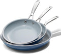 Nonstick Ceramic Frying Pans 8" 9.5" 11" Ceramic Skillets Set with Stainless Steel Handle Omelet Pans Healthy Cooking Chef Pans, PFOA Free, Navy Blue