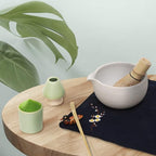 Artcome Japanese Matcha Tea Set, Matcha Bowl with Pouring Spout, Black Tea Tray, Matcha Whisk, Ceramic Whisk Holder, Matcha Powder Caddy, Handmade Matcha Ceremony Kit For Japanese Tea Ceremony (10Pcs)