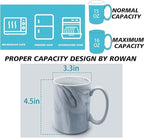 Coffee Mugs Set of 4,16 OZ Large Marble Ceramic Tea Cups with Big Handle,Bulk Grey Marble Diner Mugs Set for Latte, Beer,Cappuccino,Microwave Dishwasher Safe Cup for Men Women Gift