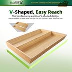 V-Shaped 3-Pack 19.6" Long Bamboo Drawer Organizer Box - Easy Reach Cutlery Tray for Flatware Silverware Utensil, Kitchen & Home Use (19.6"x5.7"/19.6"x7.8"/19.6"x12.4")